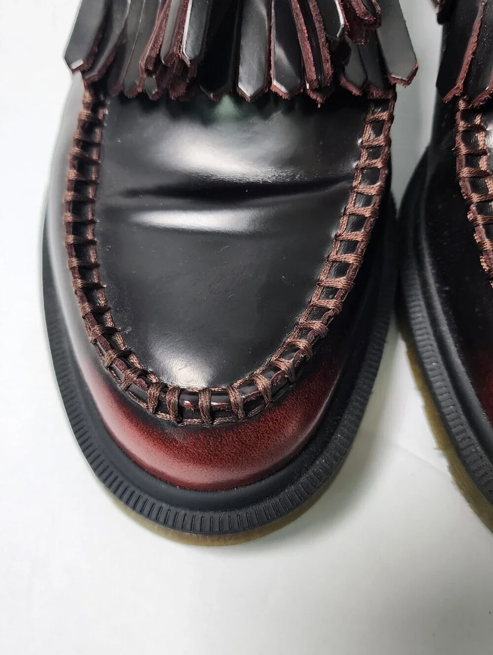 Dr Martens Adrian Arcadia Leather Tassel Loafer Cherry Red Burgandy Size 9